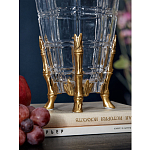 Ваза из прозрачного стекла с бронзовыми ножками и фигурками попугаев Eden Garden porcelain and bronze варинант исполнения - 4 | Loft Concept во Владивостоке