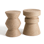 Приставной стол с отделкой из джута Juti D30 см варинант исполнения - 5 | Loft Concept во Владивостоке