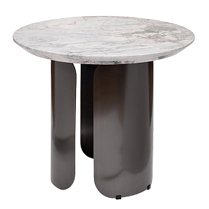 Столик журнальный круглый с мраморной столешницей Gray Marble Table