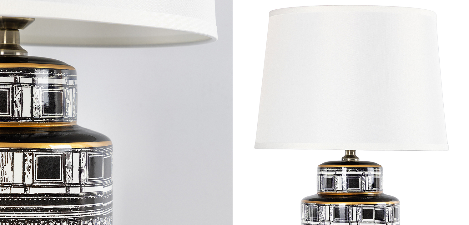 Настольная лампа Old Town Lampshade Black White Настольная лампа Old Town Lampshade Black White - Loft-Concept во Владивостоке