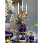 Подсвечник из темно-синего фарфора с бронзовыми элементами и цветами Eden Garden варинант исполнения - 4 | Loft Concept во Владивостоке