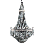 Люстра каплевидной формы украшенная серыми бусинами Wooden Beads Grey Chandelier варинант исполнения - 3 | Loft Concept во Владивостоке