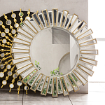 Зеркало круглое с лучами из зеркальных фацетов Silver Facet варинант исполнения - 2 | Loft Concept во Владивостоке