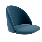 Барный стул со спинкой и металлической подставкой на 4-х деревянных ножках Синий Велюр Vendramin Chair варинант исполнения - 2 | Loft Concept во Владивостоке