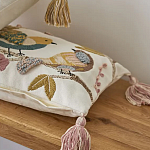 Чехол на подушку с кисточками и вышивкой птиц Ethnic mix Birds Rect варинант исполнения - 5 | Loft Concept во Владивостоке