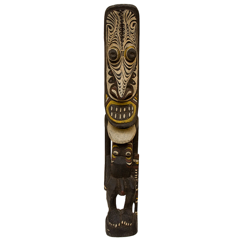 Деревянная статуэтка Абориген в маске Aboriginal Man in Mask Коричневый Бежевый Желтый Деревянная статуэтка Абориген в маске Aboriginal Man in Mask Коричневый Бежевый Желтый во Владивостоке | Loft Concept