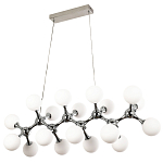 Линейная люстра с плафонами из стеклянных шаров Pearls Suspension Linear Chrome Chandelier варинант исполнения - 2 | Loft Concept во Владивостоке