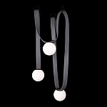 Подвесной светильник с серыми кожаными ремнями и белыми стеклянными плафонами в виде шаров Flos Wireline Lighting варинант исполнения - 4 | Loft Concept во Владивостоке