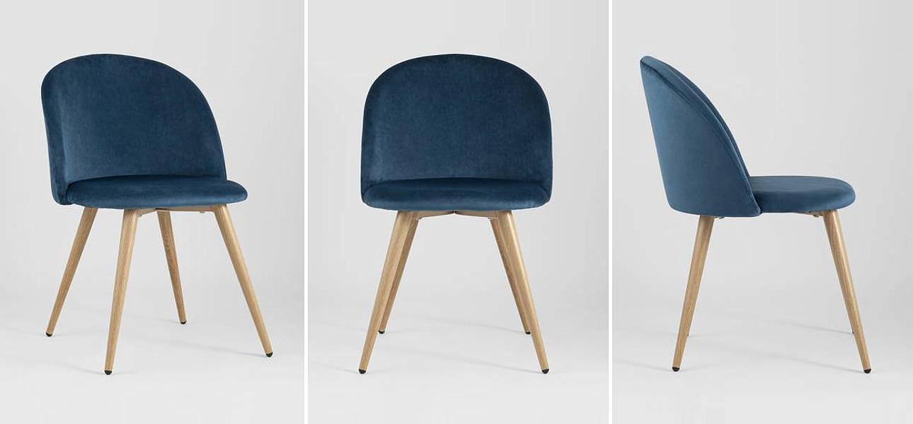 Стул Miruna Chair II Синий Велюр Стул Miruna Chair II Синий Велюр - Loft-Concept во Владивостоке