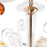 Люстра с 8-ю лампочками и изогнутыми прозрачными элементами из стекла Twisted Glass Candles Chandelier варинант исполнения - 3 | Loft Concept во Владивостоке