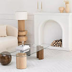 Дизайнерский журнальный стол с прозрачной столешницей и ножками в форме геометрических фигур Pytusin варинант исполнения - 3 | Loft Concept во Владивостоке