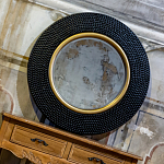 Зеркало в черной фактурной раме с золотым кантом Summon the Light варинант исполнения - 5 | Loft Concept во Владивостоке