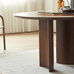 Стол обеденный круглый с двойной столешницей Walnut Wood Table варинант исполнения - 7 | Loft Concept во Владивостоке