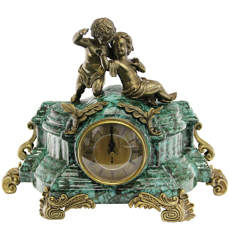 Часы Porcelain Malachite Малахит (зеленый) Бронза Часы Porcelain Malachite Малахит (зеленый) Бронза во Владивостоке | Loft Concept