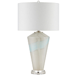 Настольная лампа стеклянная с тканевым абажуром Edges варинант исполнения - 4 | Loft Concept во Владивостоке