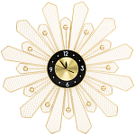 Часы настенные из металла в виде солнца с чёрным циферблатом Mirror Tower Clock варинант исполнения - 1 | Loft Concept во Владивостоке