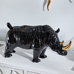 Статуэтка черный носорог с золотыми рогами Golden Horned Black Rhino варинант исполнения - 5 | Loft Concept во Владивостоке
