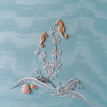 Обои с вышивкой ручной работы Amami Waves Moonbeam colourway on silk moire варинант исполнения - 5 | Loft Concept во Владивостоке