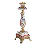 Подсвечник с цветочной росписью из фарфора с бронзовыми элементами Eden Garden варинант исполнения - 2 | Loft Concept во Владивостоке