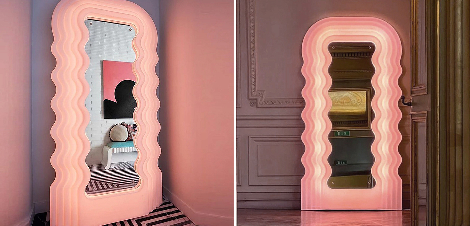 Зеркало Pink Ultrafragola Mirror Ettore Sottsass - Loft-Concept во Владивостоке