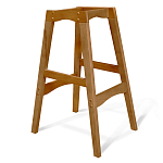 Барный стул со спинкой на 4-х деревянных ножках Сиреневый Велюр Ava Charm варинант исполнения - 4 | Loft Concept во Владивостоке