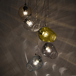 Люстра каскадная с 5-ю разноцветными стеклянными плафонами Kaleido варинант исполнения - 4 | Loft Concept во Владивостоке