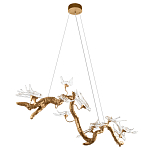 Люстра подвесная линейная с прозрачными стеклянными птичками на ветвях Serip Voa варинант исполнения - 4 | Loft Concept во Владивостоке
