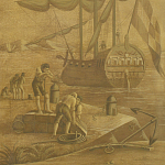 Обои ручная роспись Views of Italy Sepia варинант исполнения - 2 | Loft Concept во Владивостоке