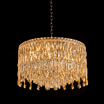 Люстра круглая с хрустальными подвесками на золотистом каркасе Roul Crystal Light варинант исполнения - 3 | Loft Concept во Владивостоке