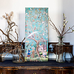 Постер на холсте в стиле шинуазри с изображением сада Chinoiserie Gazebo in the Imperial Garden Poster варинант исполнения - 4 | Loft Concept во Владивостоке