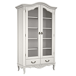 Шкаф книжный белый из массива бука с 5-ю полками и 2-мя ящиками в стиле прованс White Provence варинант исполнения - 1 | Loft Concept во Владивостоке