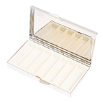 Таблетница карманная прямоугольная на 7 отделений с зеркалом и накладкой из натурального камня Лазурит Silver Stone Pillboxes варинант исполнения - 3 | Loft Concept во Владивостоке