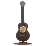 Часы настольные в виде гитары из натурального камня Обсидиан Stone Clock варинант исполнения - 3 | Loft Concept во Владивостоке