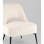 Кресло лаунж Бостон велюр рельефный молочный на черных ножках варинант исполнения - 2 | Loft Concept во Владивостоке