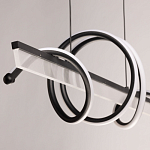 Люстра линейная черного цвета с волнообразным металлическим элементом Luke Lampco Tracer Lamp варинант исполнения - 7 | Loft Concept во Владивостоке