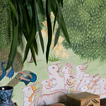 Обои ручная роспись Dandaka Glades Original colourway on painted Xuan paper варинант исполнения - 2 | Loft Concept во Владивостоке