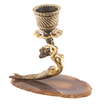 Подсвечник бронзовый из натурального камня агат Stone Candlestick варинант исполнения - 2 | Loft Concept во Владивостоке