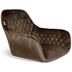 Барный стул со спинкой и подлокотниками на 4-х черных ножках Douglas Rhombus Коричневый Велюр варинант исполнения - 2 | Loft Concept во Владивостоке