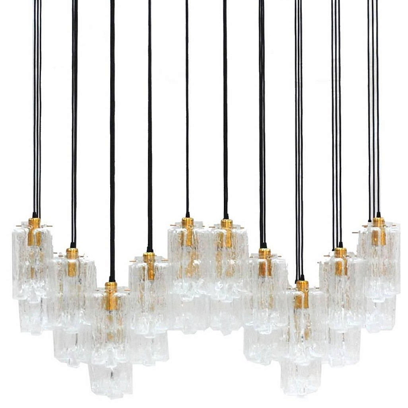 Люстра Carved Crystal Suspension Lamp Золотой Прозрачное Стекло Люстра Carved Crystal Suspension Lamp Золотой Прозрачное Стекло во Владивостоке | Loft Concept