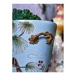 Кашпо из голубого фарфора с бронзовыми элементами Blue Garden варинант исполнения - 6 | Loft Concept во Владивостоке