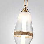 Подвесной светильник со стеклянным плафоном и декоративной вставкой из текстурного камня Tectona  варинант исполнения - 5 | Loft Concept во Владивостоке