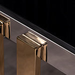 Консоль в современном стиле с черной стекляной столешницей Console with Black Glass варинант исполнения - 2 | Loft Concept во Владивостоке