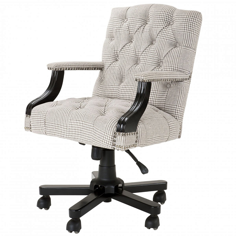 Офисное кресло Eichholtz Desk Chair Burchell brown & white Коричневый Белый Черный Офисное кресло Eichholtz Desk Chair Burchell brown & white Коричневый Белый Черный во Владивостоке | Loft Concept