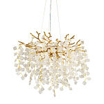 Люстра подвесная золотого цвета с декоративными ветвями и прозрачными рельефными подвесками FAIRYTREE Light варинант исполнения - 1 | Loft Concept во Владивостоке