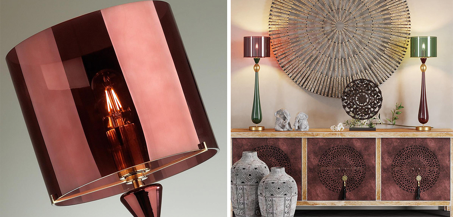 Настольная лампа Roser Burgundy Table Lamp Настольная лампа Roser Burgundy Table Lamp - Loft-Concept во Владивостоке