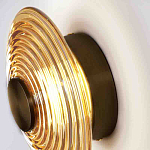 Бра с рельефным круглым плафоном янтарного цвета Savio Glass Disc Light варинант исполнения - 2 | Loft Concept во Владивостоке