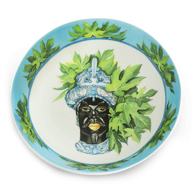 Тарелка Abhika SOUP PLATE MORO HEAD D22,5 Голубой Зеленый Тарелка Abhika SOUP PLATE MORO HEAD D22,5 Голубой Зеленый во Владивостоке | Loft Concept