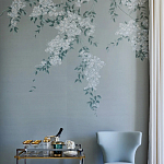 Обои ручная роспись Jasmine Standard colourway on Wood Ash slub silk варинант исполнения - 2 | Loft Concept во Владивостоке