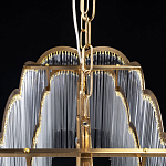 Люстра прямоугольная на цепях с прозрачными трубками и волнистым краем Nembus варинант исполнения - 10 | Loft Concept во Владивостоке