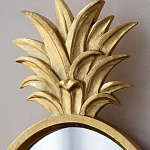 Зеркало овальной формы с золотистой рамкой и декоративной верхушкой в виде ананаса Pineapple Shine  варинант исполнения - 3 | Loft Concept во Владивостоке
